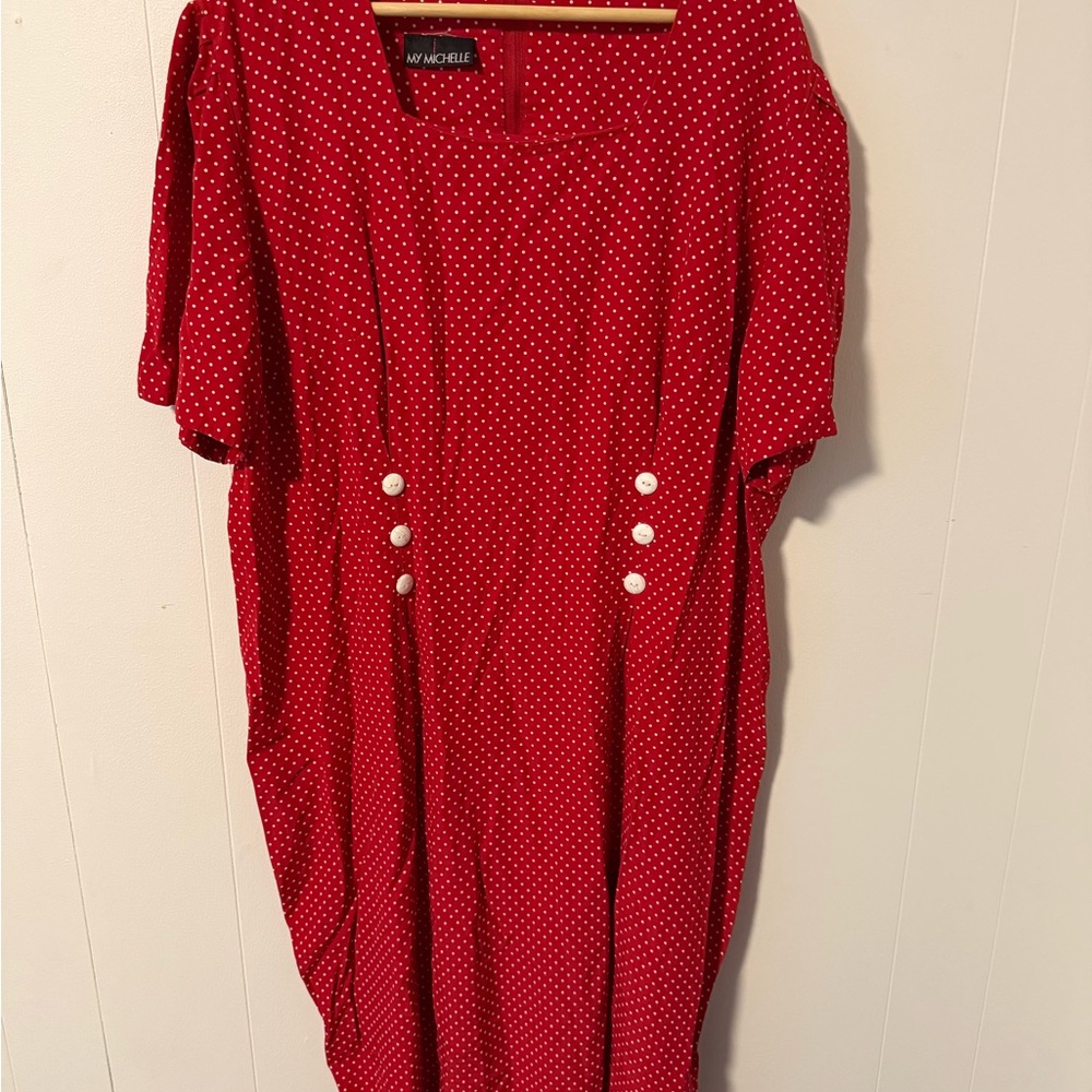 My Michelle Red Polka Dot Midi Dress